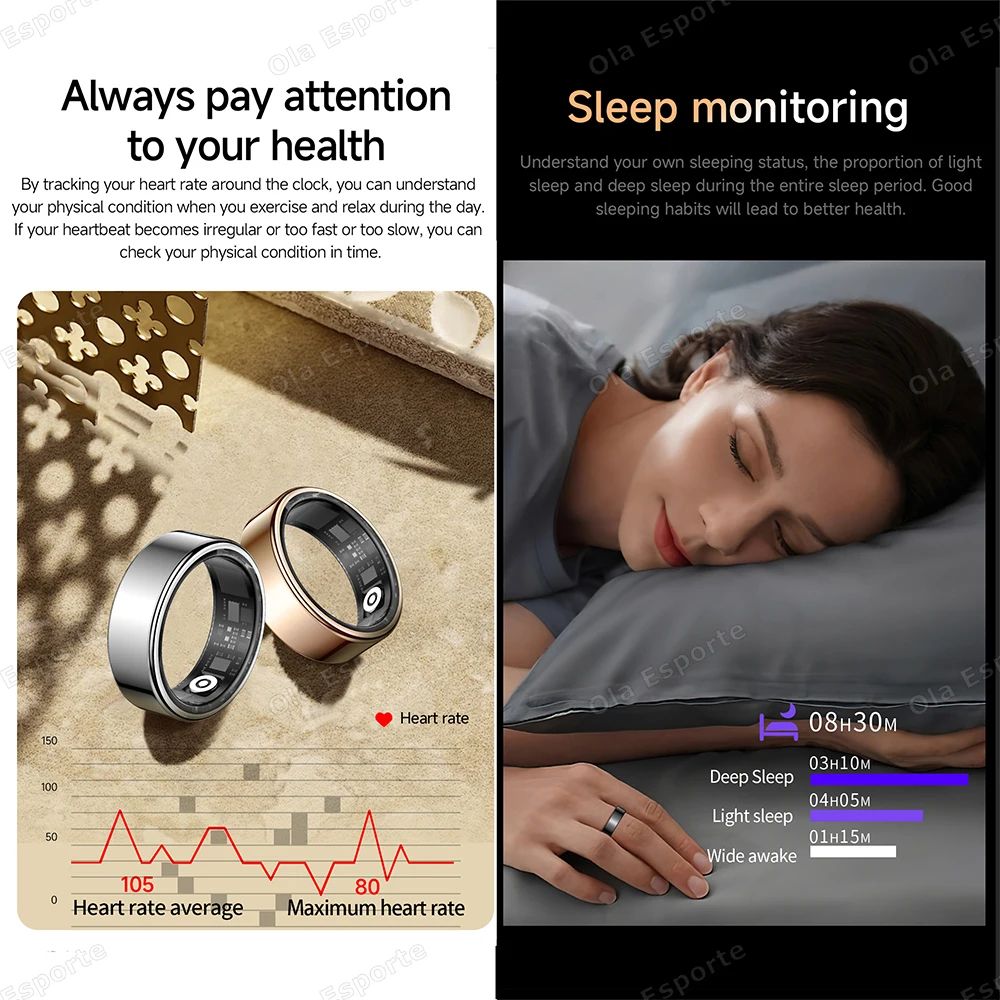 Smart Fitness Ring With Charging Case 3