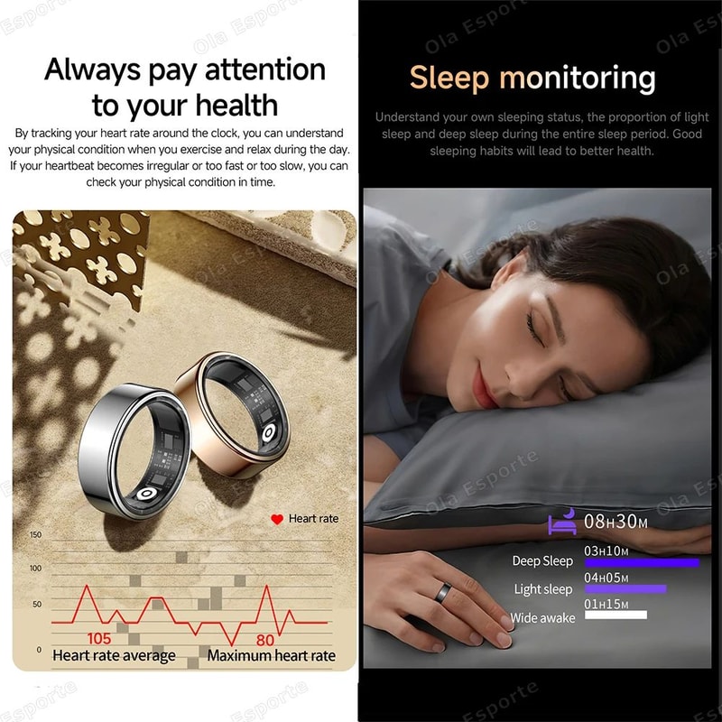 Smart Fitness Ring With Charging Case 3