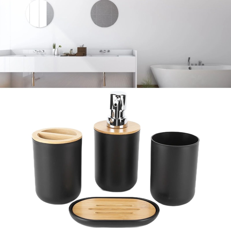 Bamboo Bathroom Accessory Set 1
