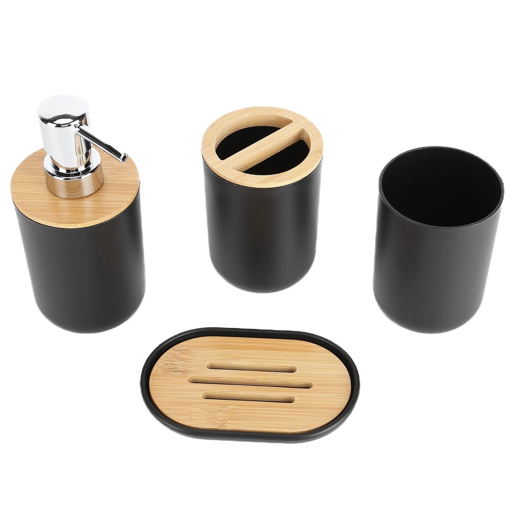 Bamboo Bathroom Accessory Set 4