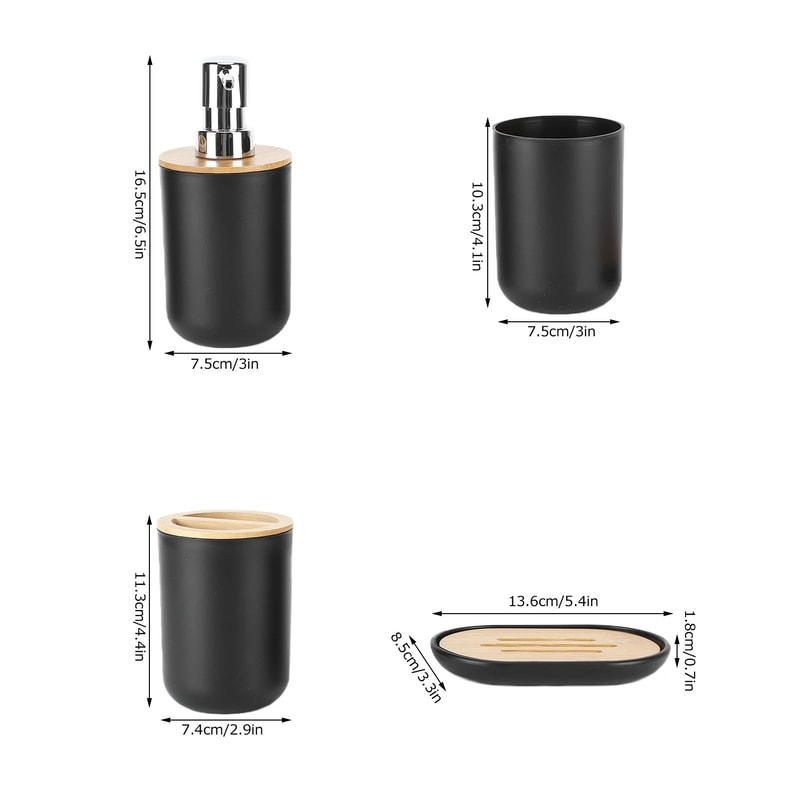 Bamboo Bathroom Accessory Set 6