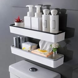 wall mounted over toilet storage shelf