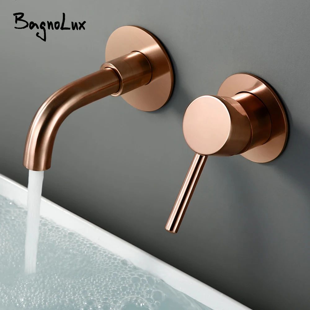 Rose Gold Brass Bathroom Faucet 0