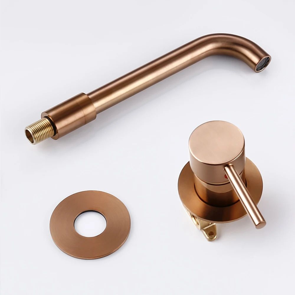 Rose Gold Brass Bathroom Faucet 4
