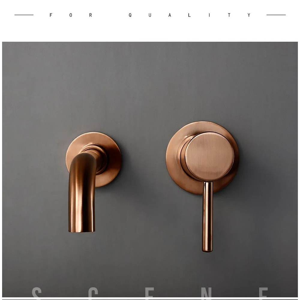 Rose Gold Brass Bathroom Faucet 8