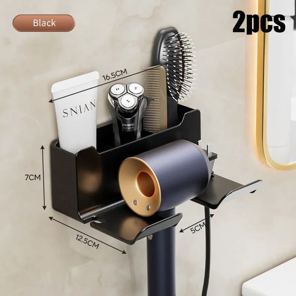 Wall Mounted Hair Dryer Storage Rack 15