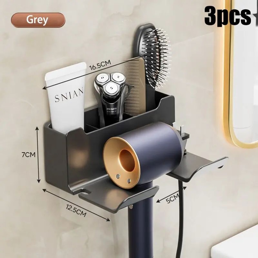 Wall Mounted Hair Dryer Storage Rack 16