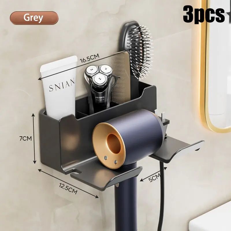 Wall Mounted Hair Dryer Storage Rack 16