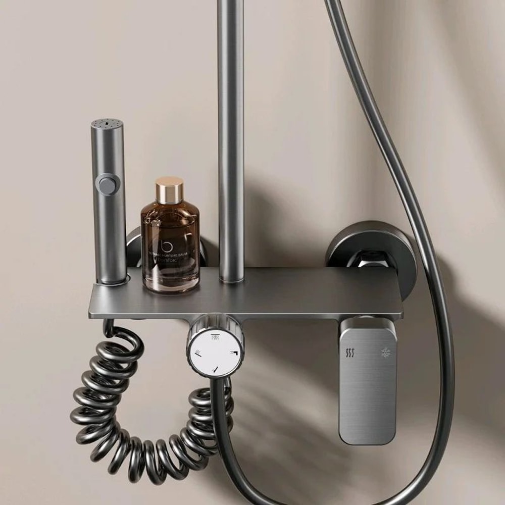 Gunmetal Gray Bathroom Shower System Set 3