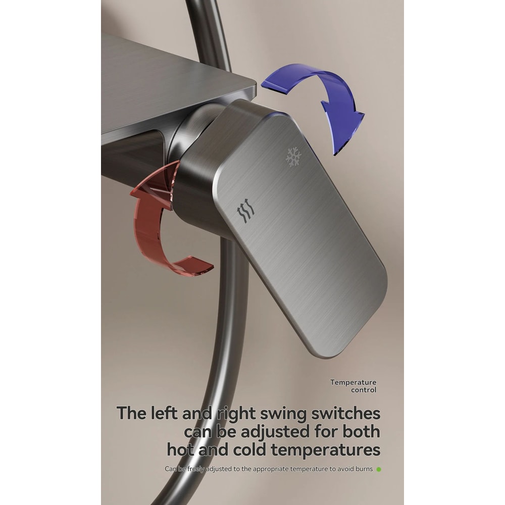 Gunmetal Gray Bathroom Shower System Set 8