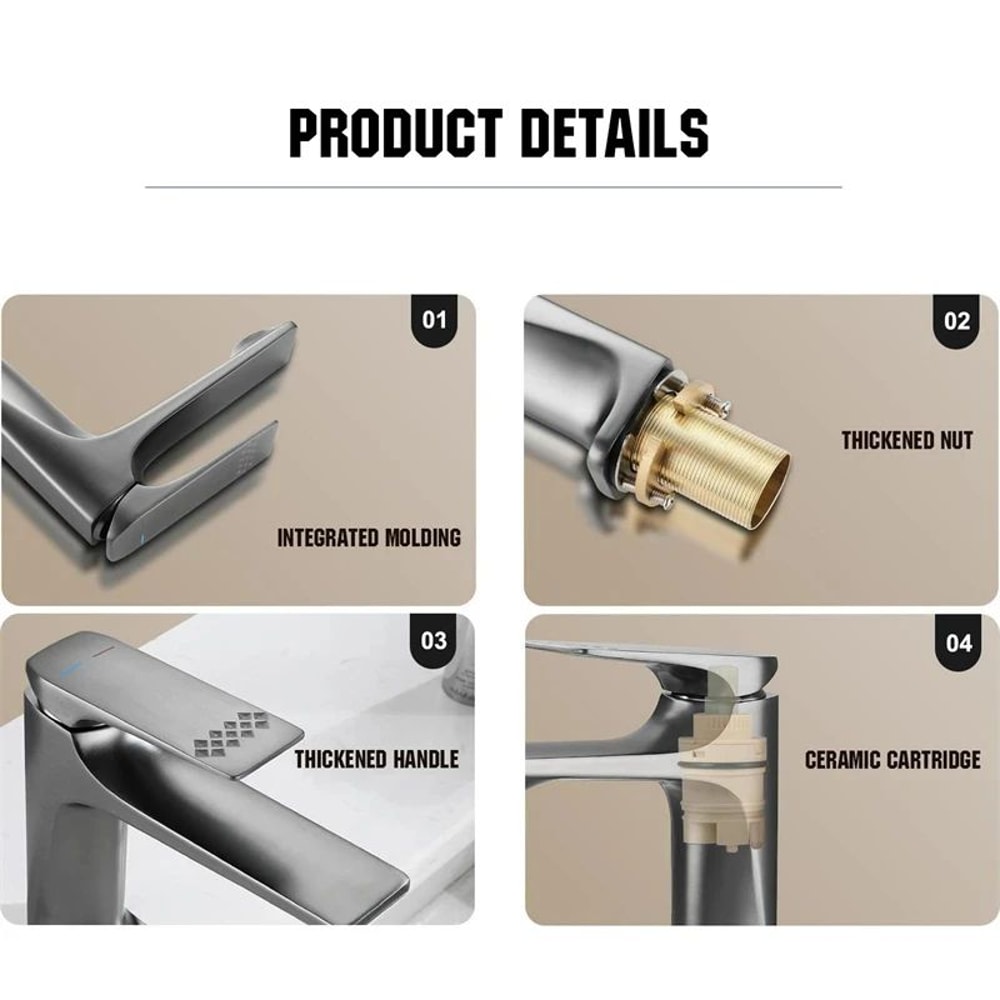 Modern Brass Mixer Bathroom Sink Faucet 4