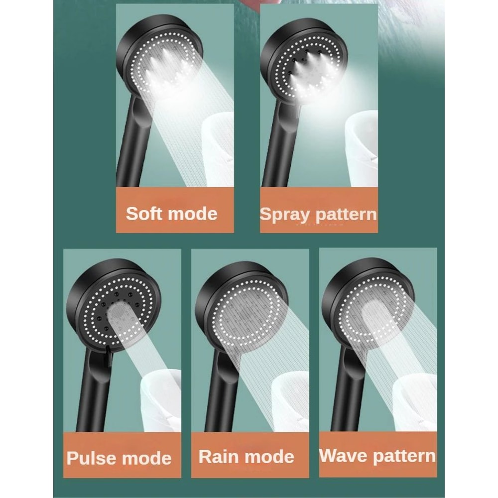 High Pressure Shower Head With 5 Spray Modes 7