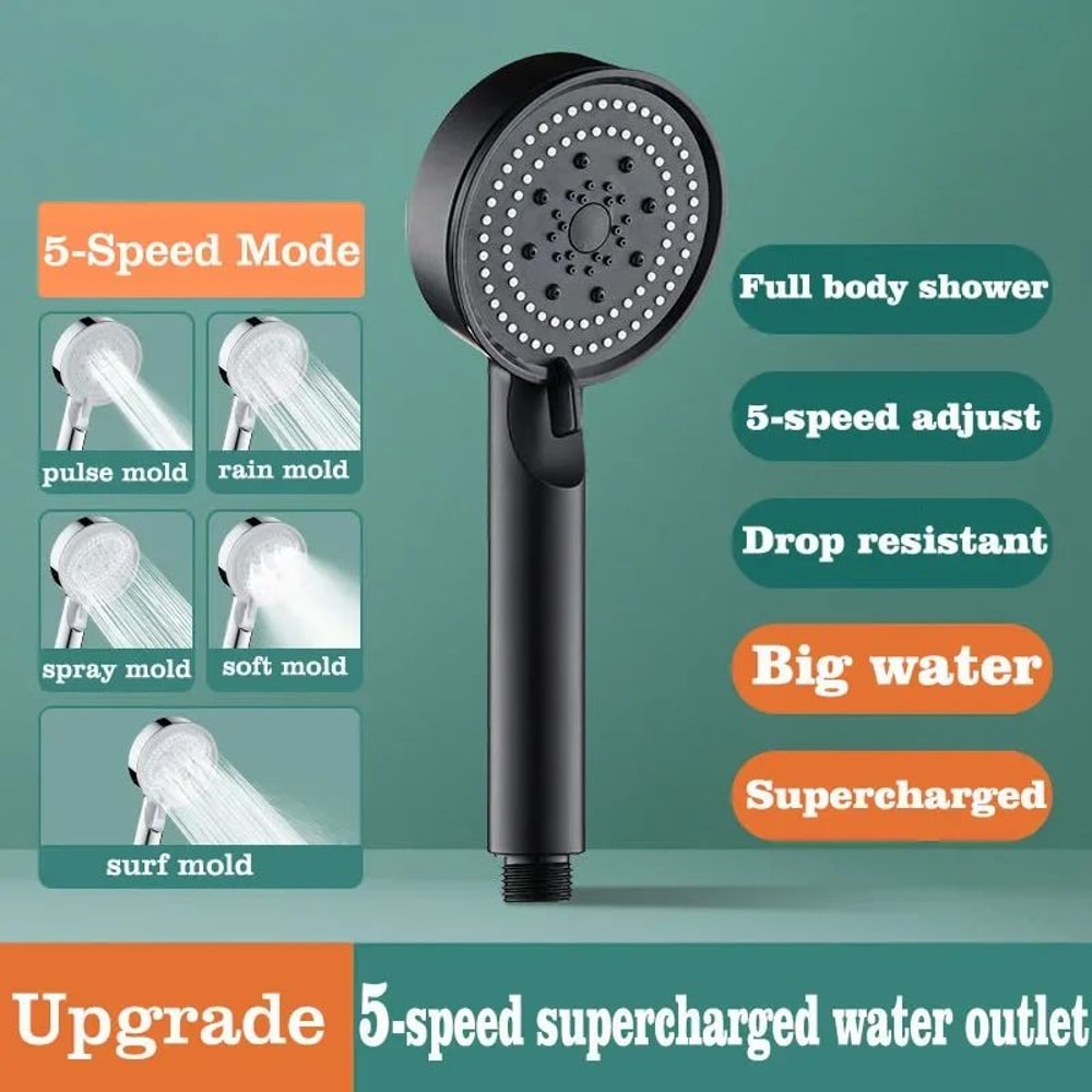 High Pressure Shower Head With 5 Spray Modes 12