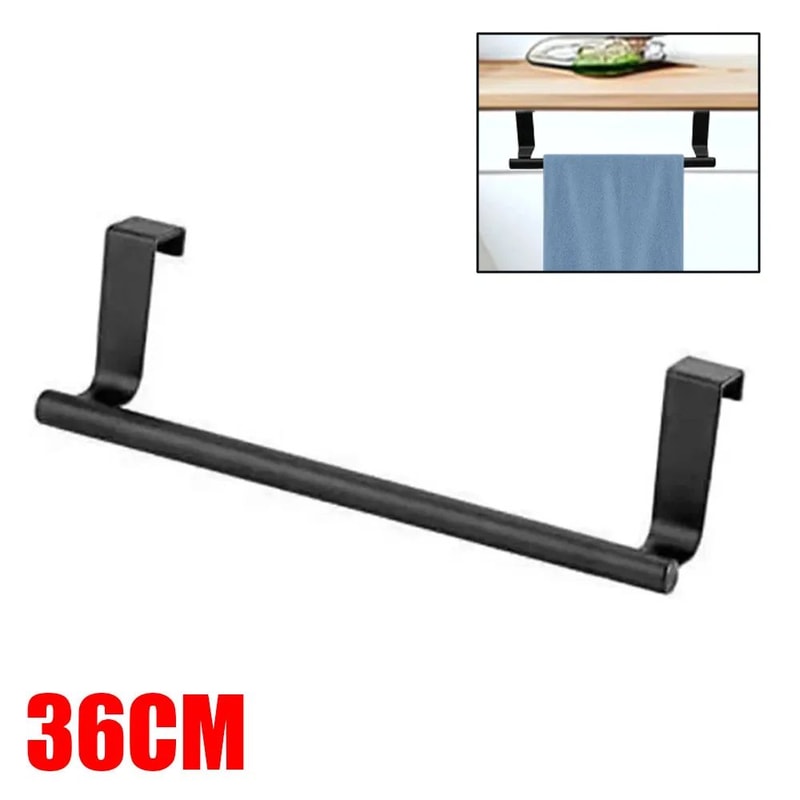 Black No Drill Towel Rack 0