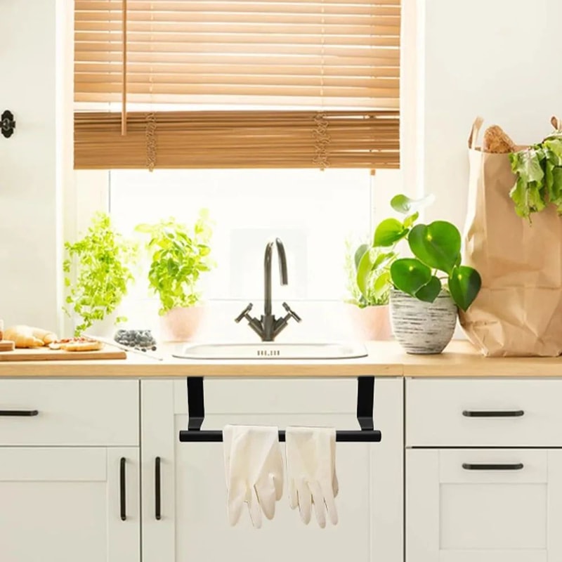 Black No Drill Towel Rack 7