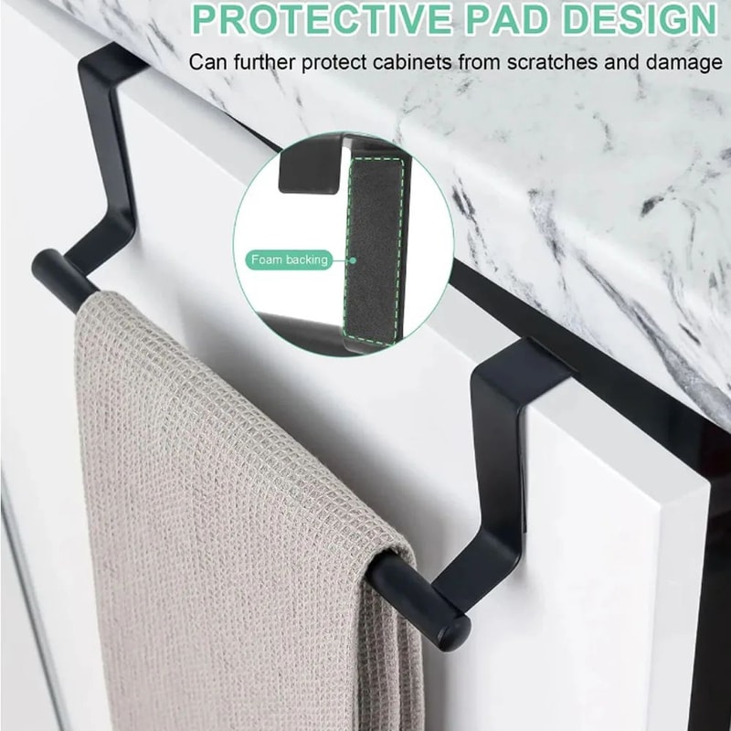 Black No Drill Towel Rack 9