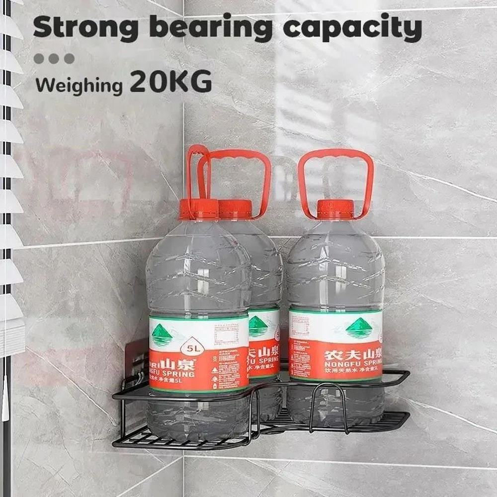 No Drill Bathroom Corner Shelf 2