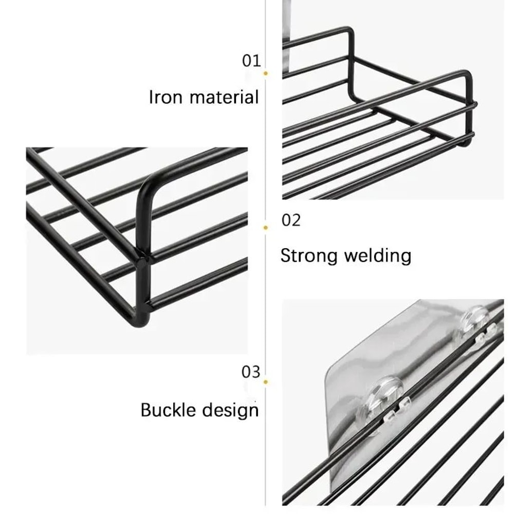 No Drill Bathroom Corner Shelf 7