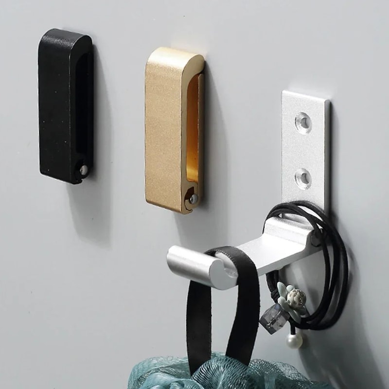 Matte Black Folding Wall Hook 1