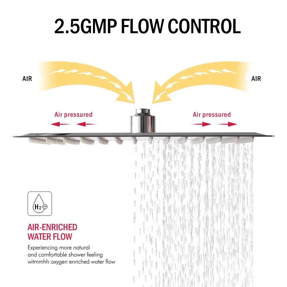 High Pressure Waterfall Shower Head 10