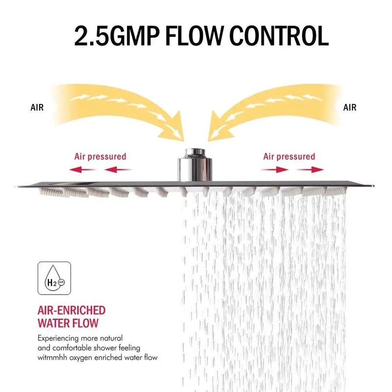 High Pressure Waterfall Shower Head 10