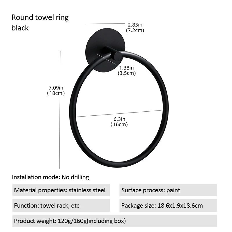 SelfAdhesive Stainless Steel Towel Ring 11