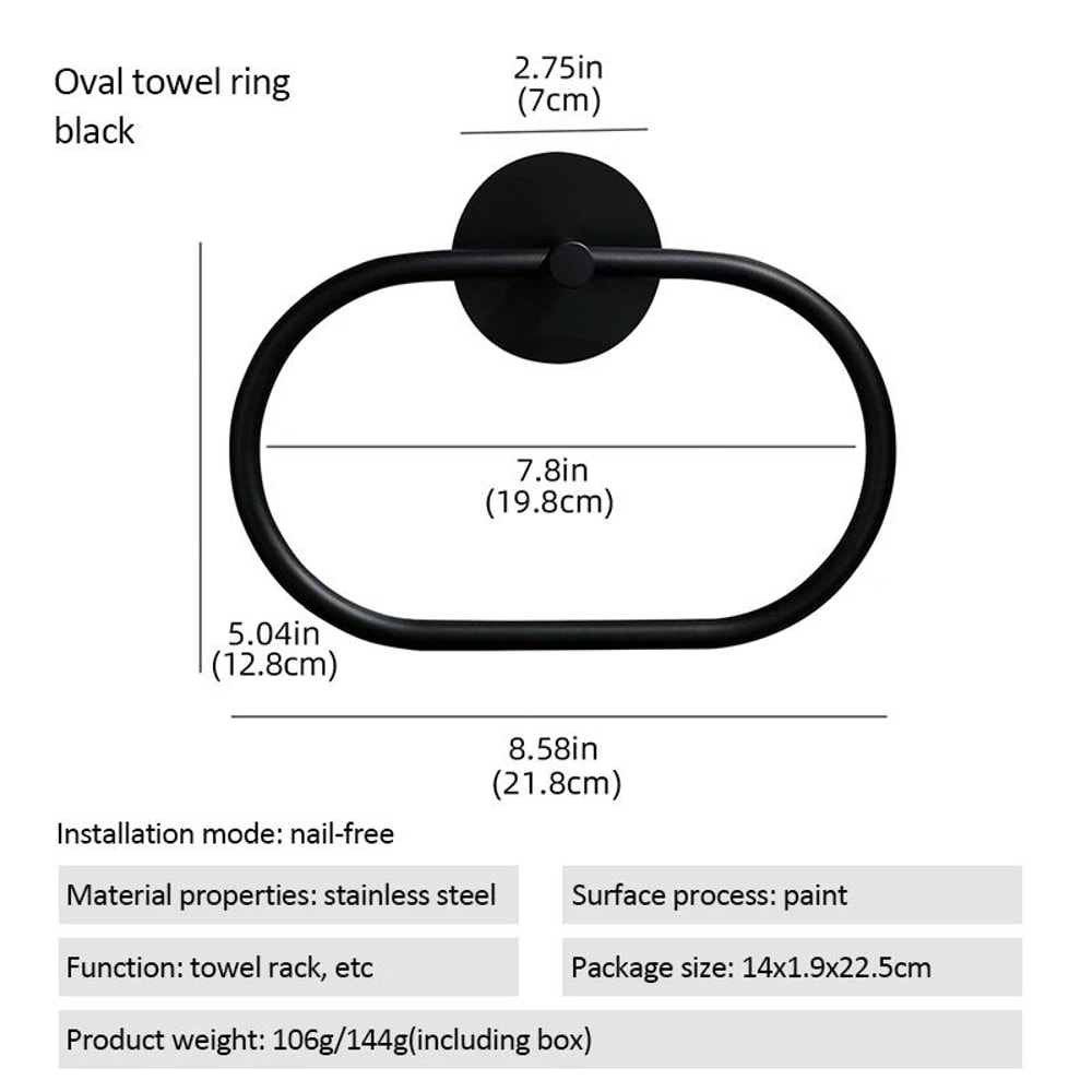 SelfAdhesive Stainless Steel Towel Ring 9