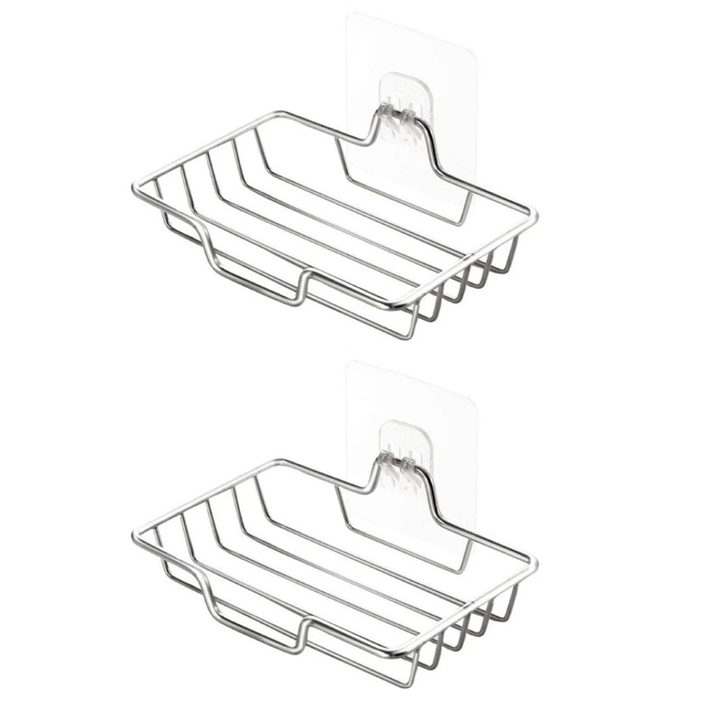 Stainless Steel Wall Mounted Soap Holder Holds 2 Soaps Holiday Gift For Halloween Christmas 11