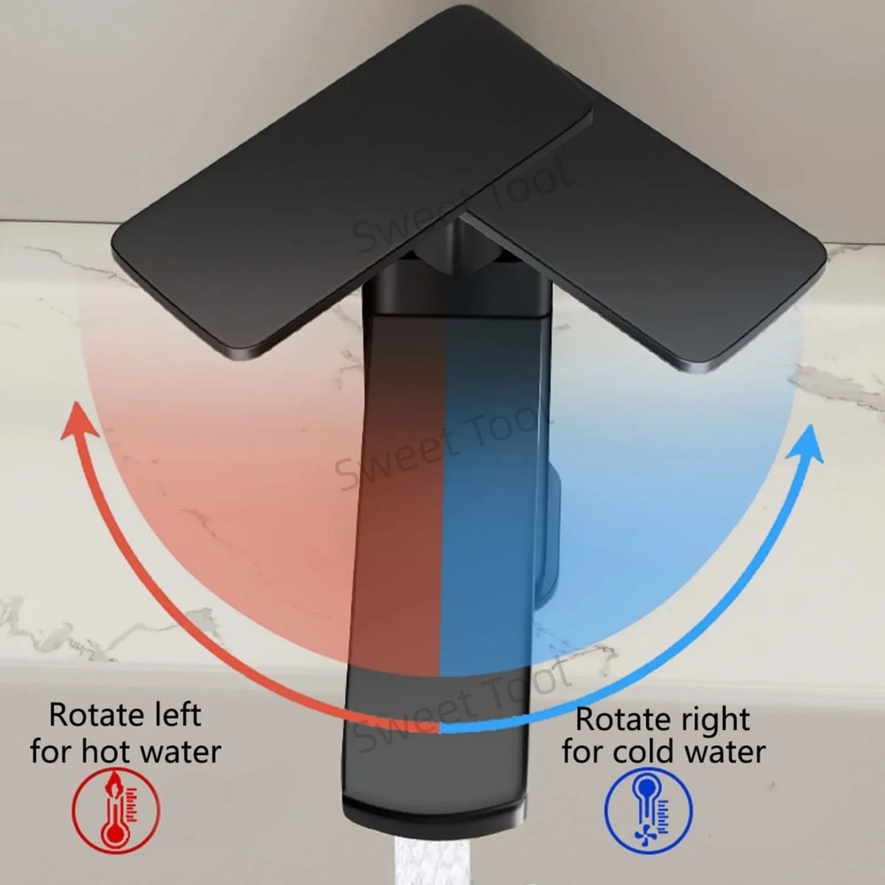 Black Chrome Single Handle Sink Faucet 1