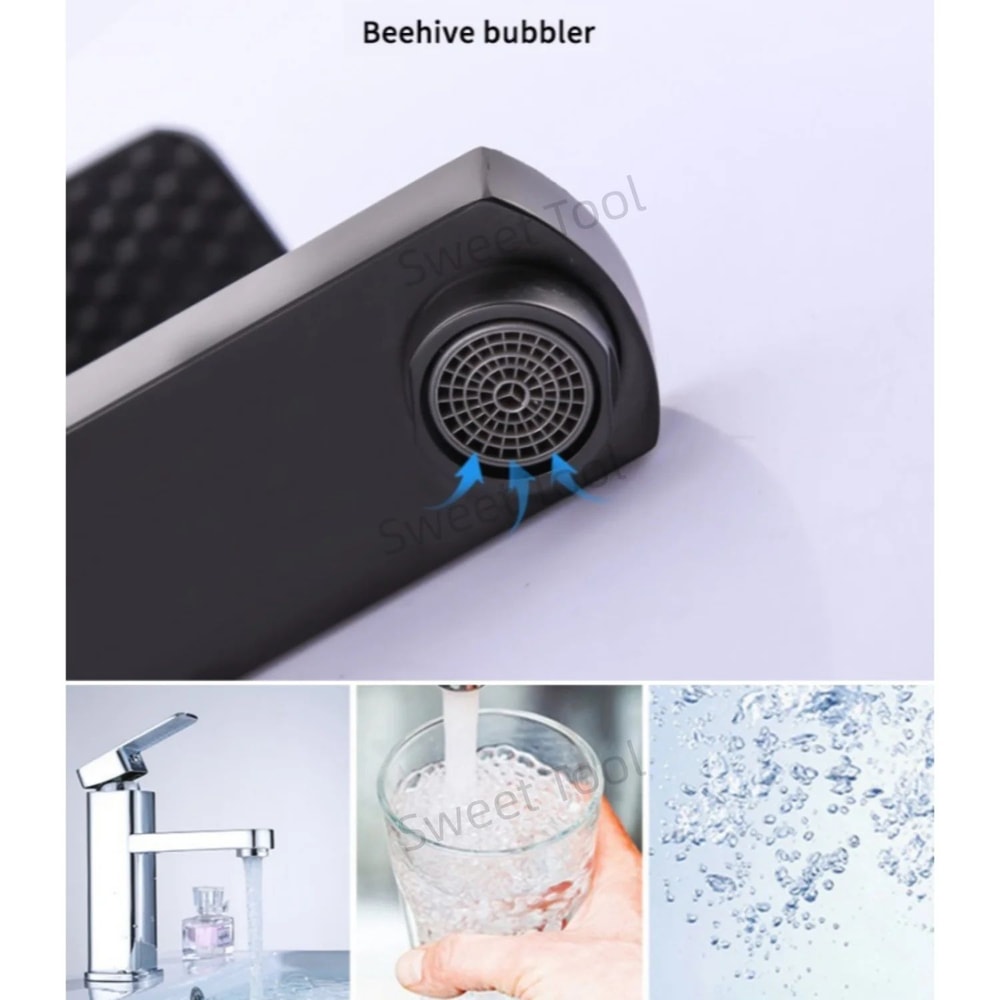 Black Chrome Single Handle Sink Faucet 4