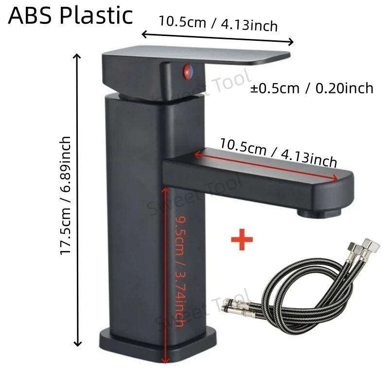 Black Chrome Single Handle Sink Faucet 6