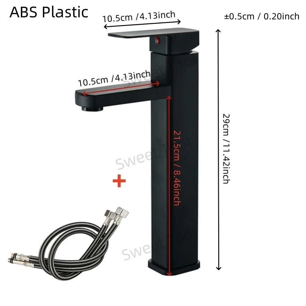 Black Chrome Single Handle Sink Faucet 8