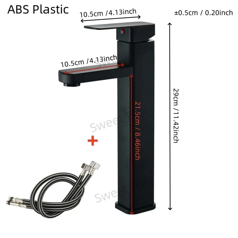 Black Chrome Single Handle Sink Faucet 8