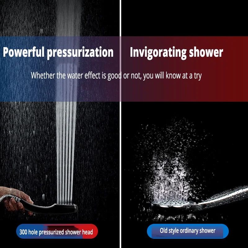 300Hole High Pressure Handheld Shower Head With Hose 3