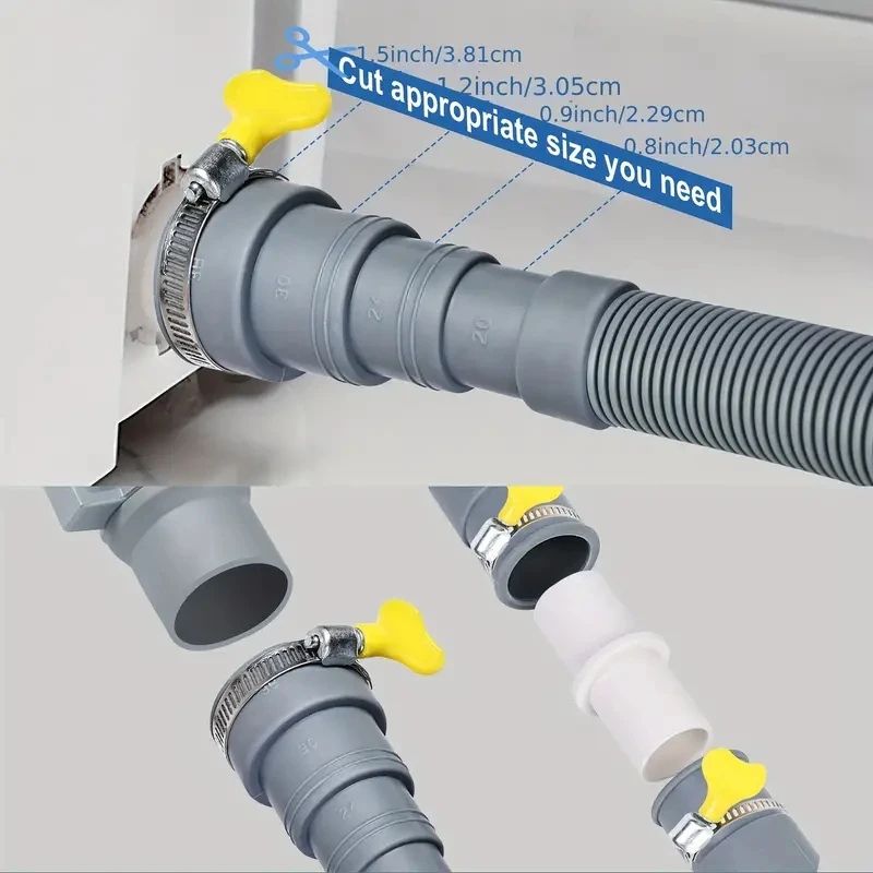 Flexible Washing Machine Drain Hose Extension 1