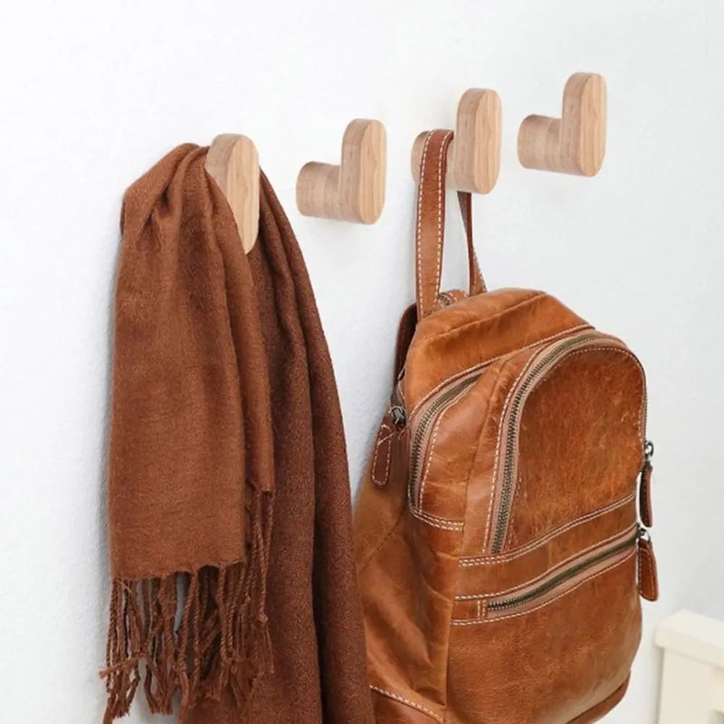 Wooden WallMounted Hook Organizer 7