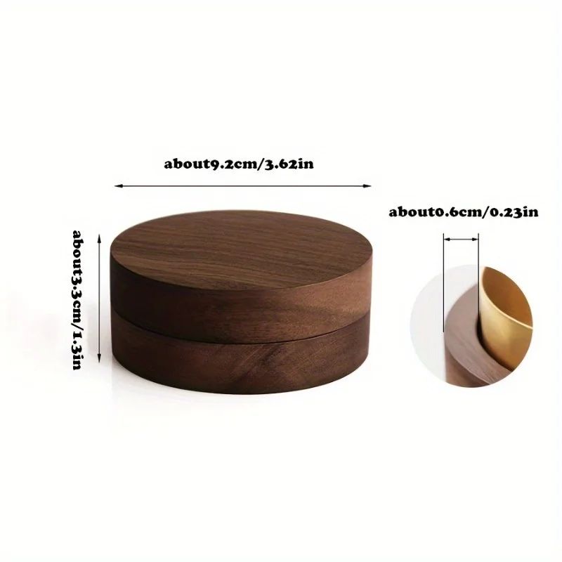 Round Wooden Ashtray With Lid 2
