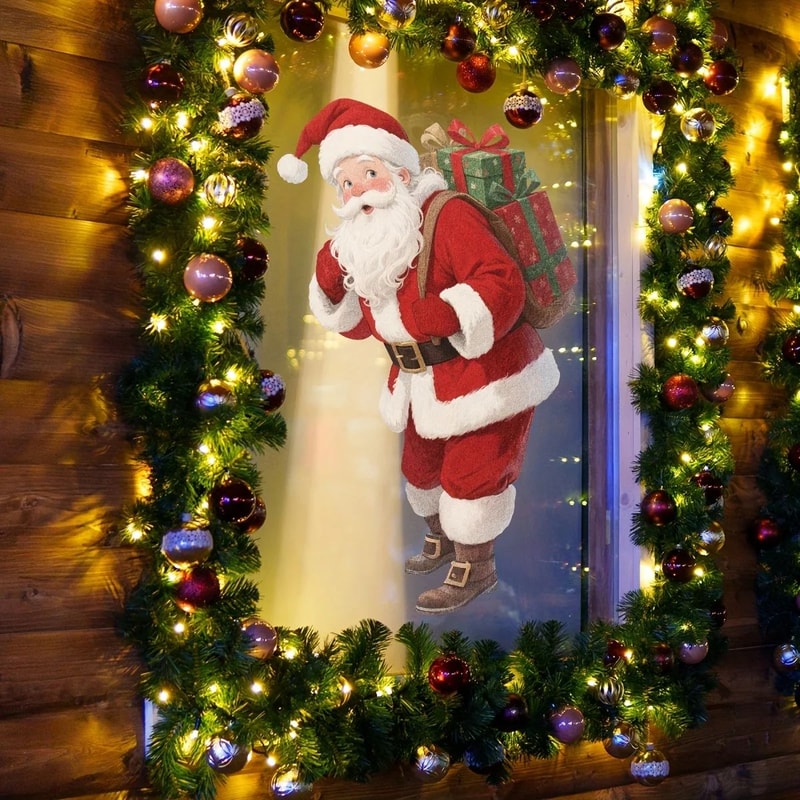 Peeking Santa Static Christmas Decoration 4