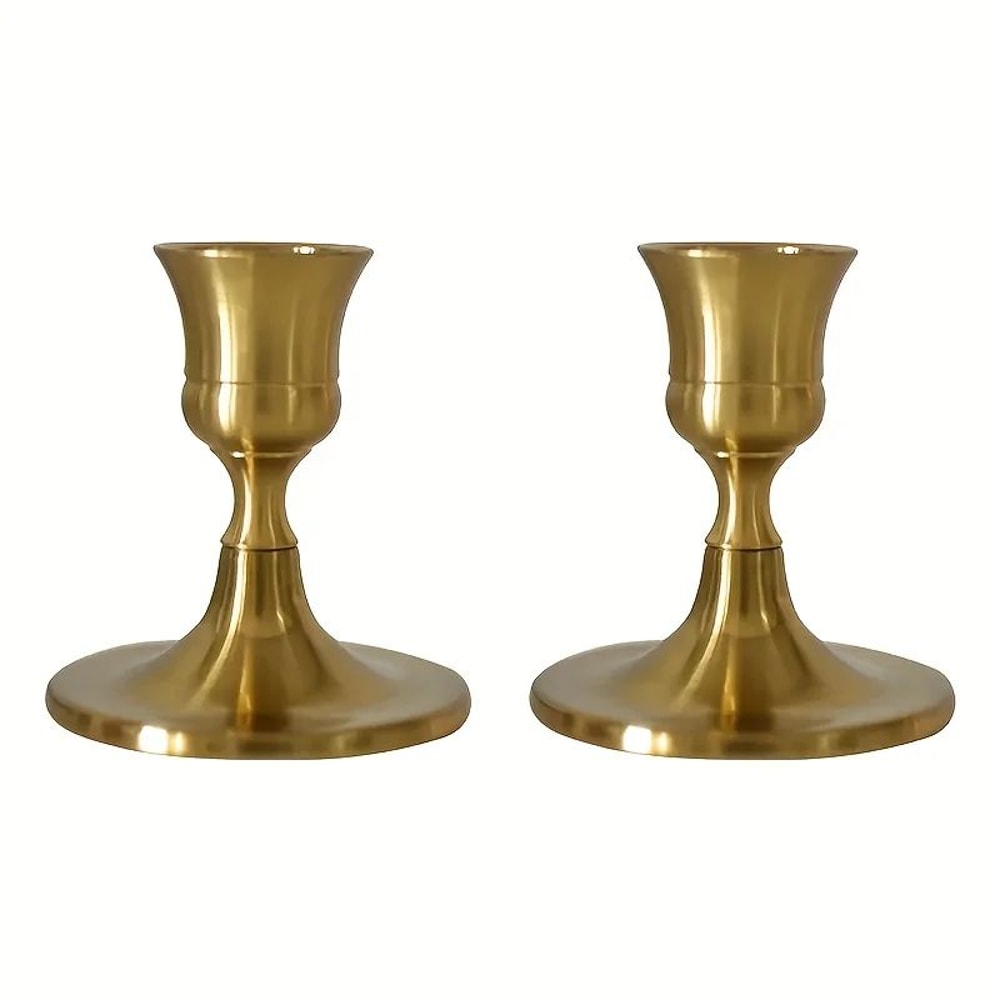 Gold Cone Candle Holders Set 2 PCS 1
