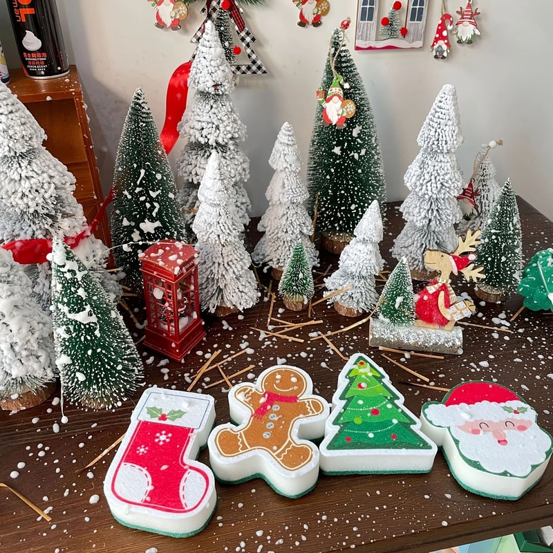 4Piece Christmas Kitchen Sponge Set 6
