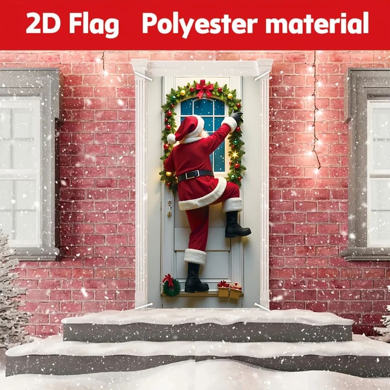 Santa Claus Christmas Porch Banner 3