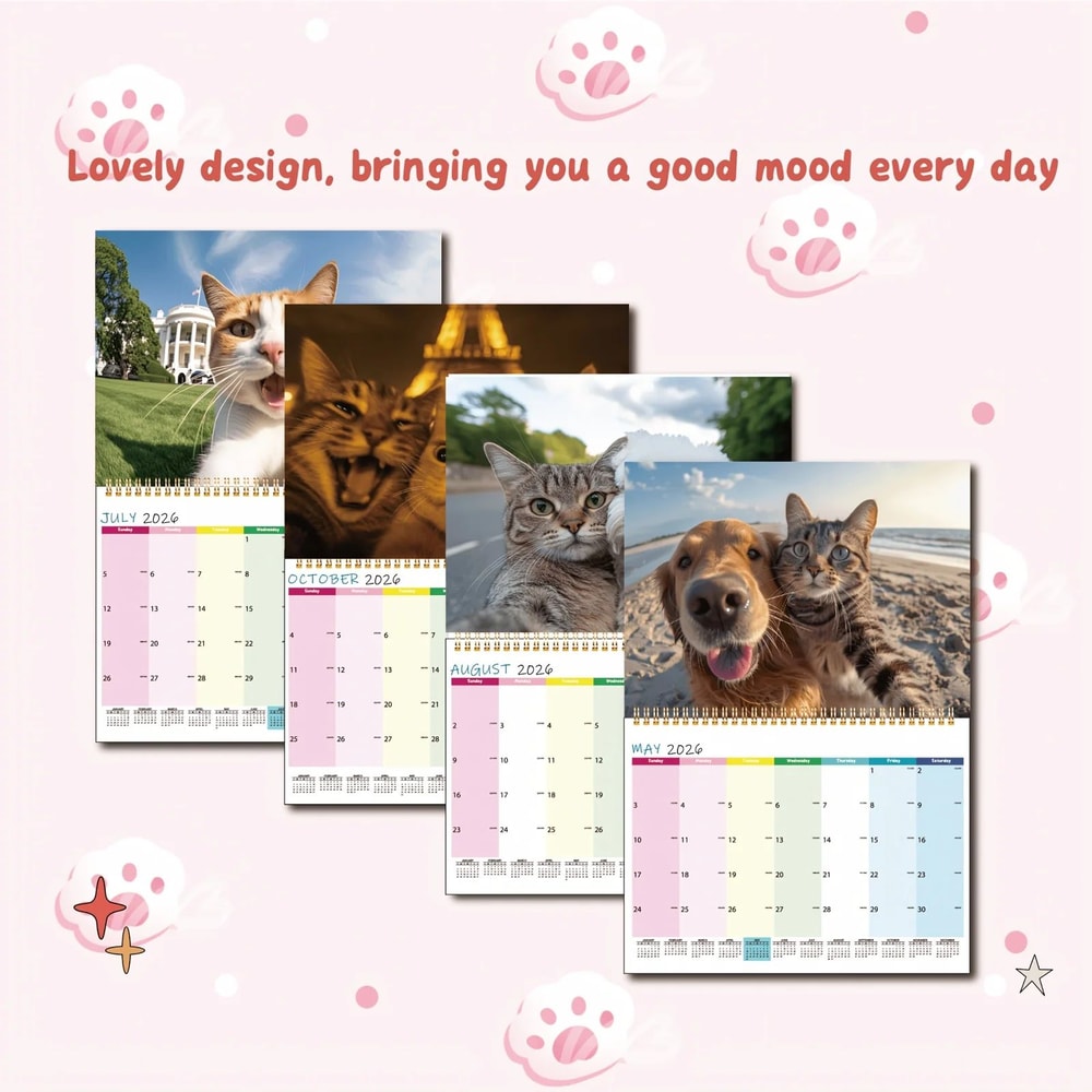 Cats And Friends 2026 Wall Calendar 0