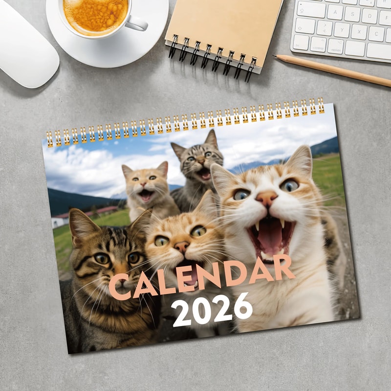 Cats And Friends 2026 Wall Calendar 3