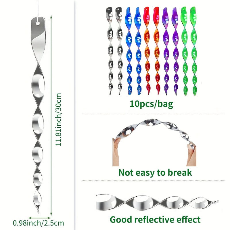 Reflective Bird Repellent Wind Spirals 1