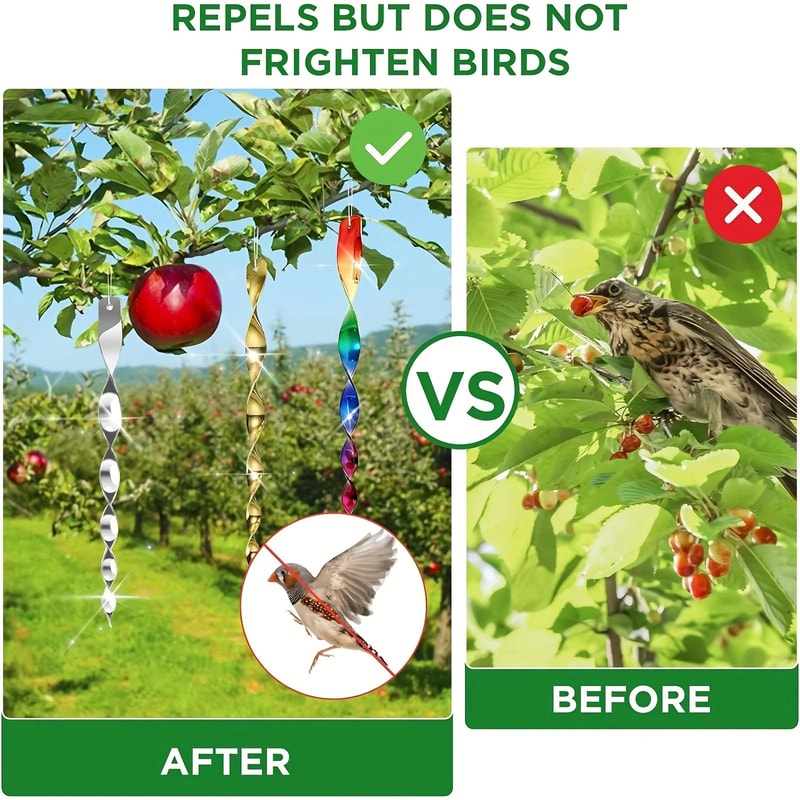 Reflective Bird Repellent Wind Spirals 3