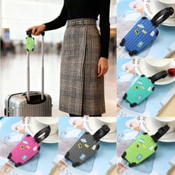 silicone luggage tag with id label