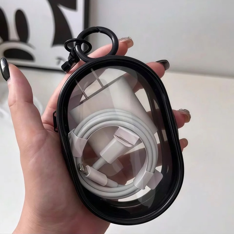 Mini Clear Zipper Storage Bag Keychain 1