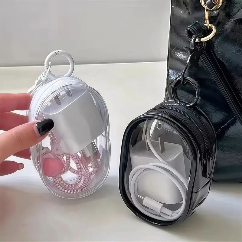Mini Clear Zipper Storage Bag Keychain 2
