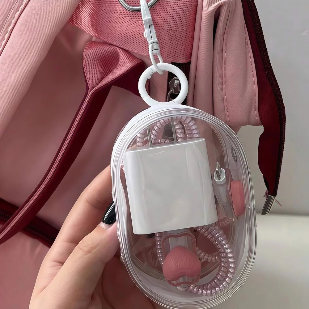 Mini Clear Zipper Storage Bag Keychain 6