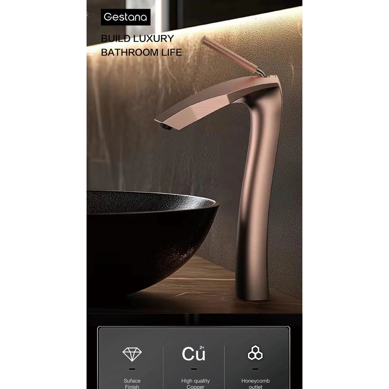 Luxury Brushed Gold Basin Faucet 10